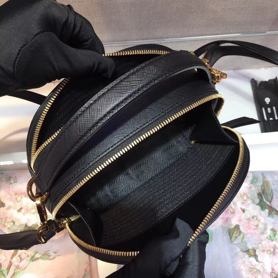 Pra*a odette black saffiano leather bag