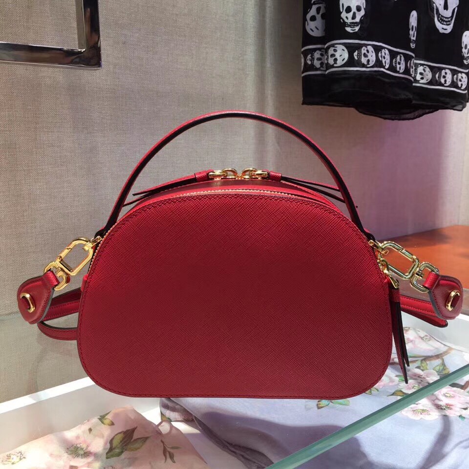 Pra*a odette red saffiano leather bag