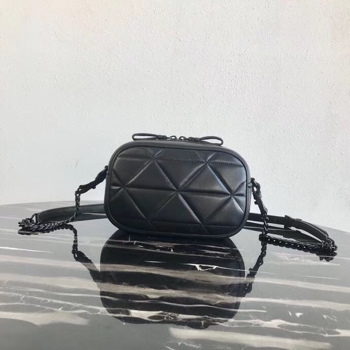 Pra*a spectrum camera bag in black nappa leather