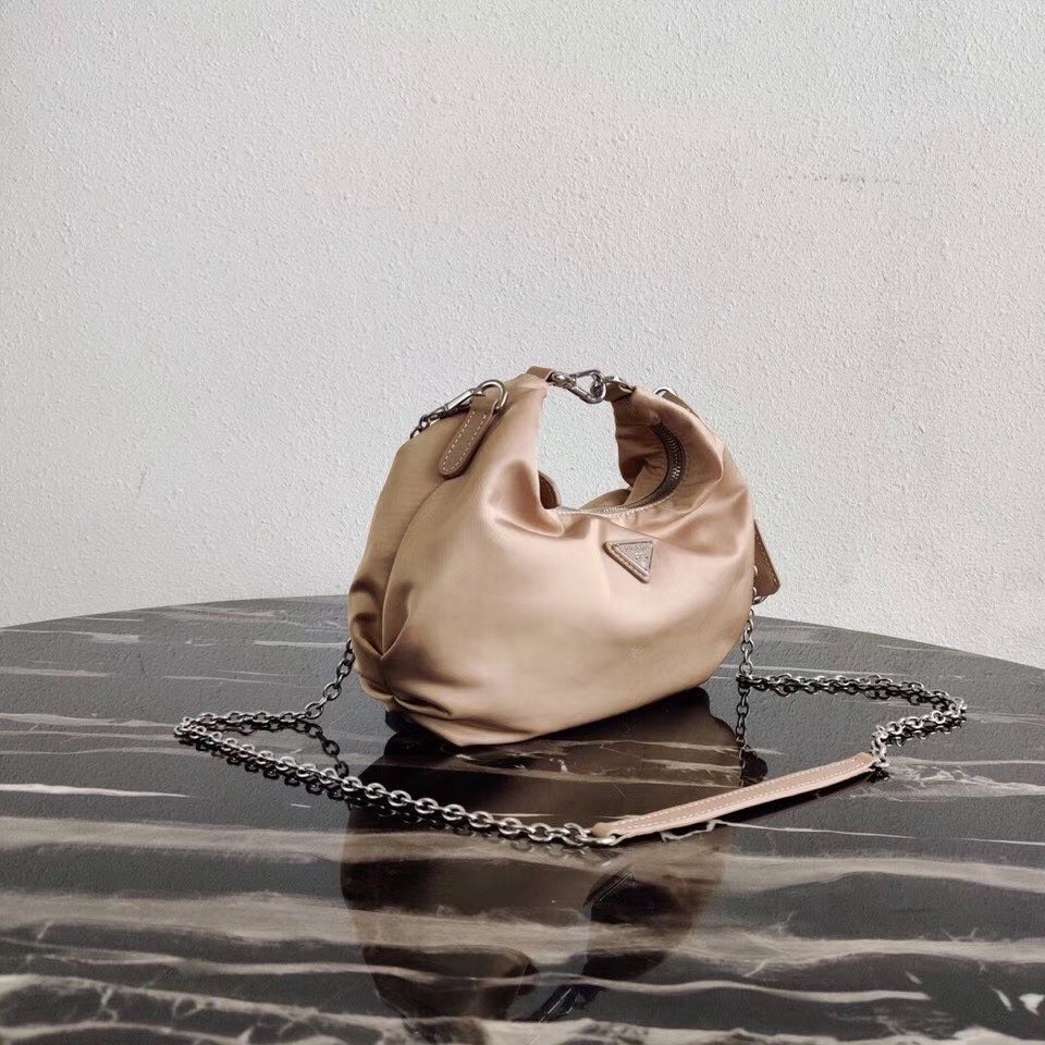 Pra*a beige nylon re-edition 2006 hobo bag