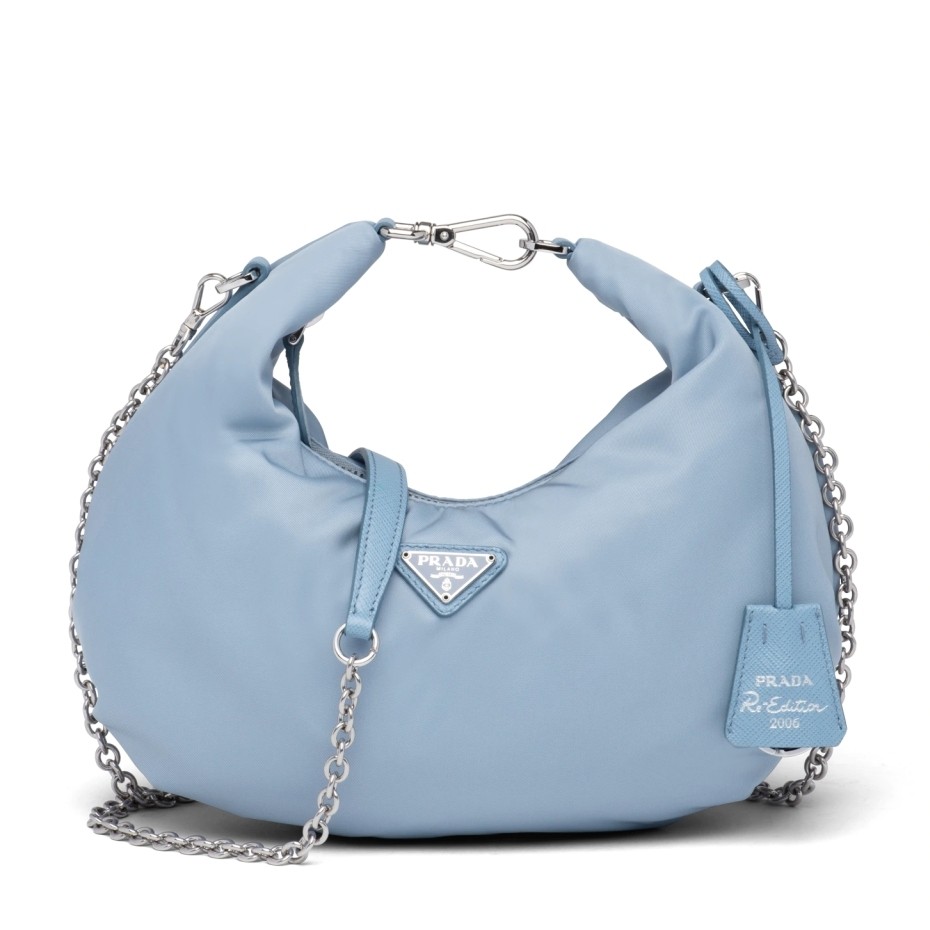 Pra*a blue nylon re-edition 2006 hobo bag