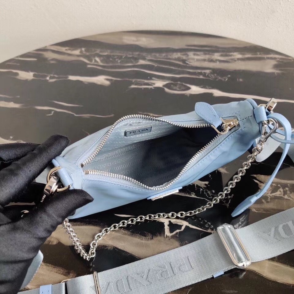 Pra*a blue nylon re-edition 2005 shoulder bag