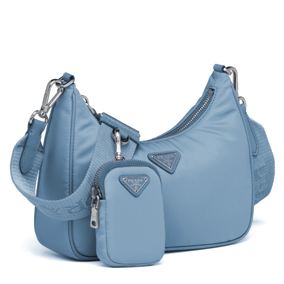 Pra*a blue nylon re-edition 2005 shoulder bag