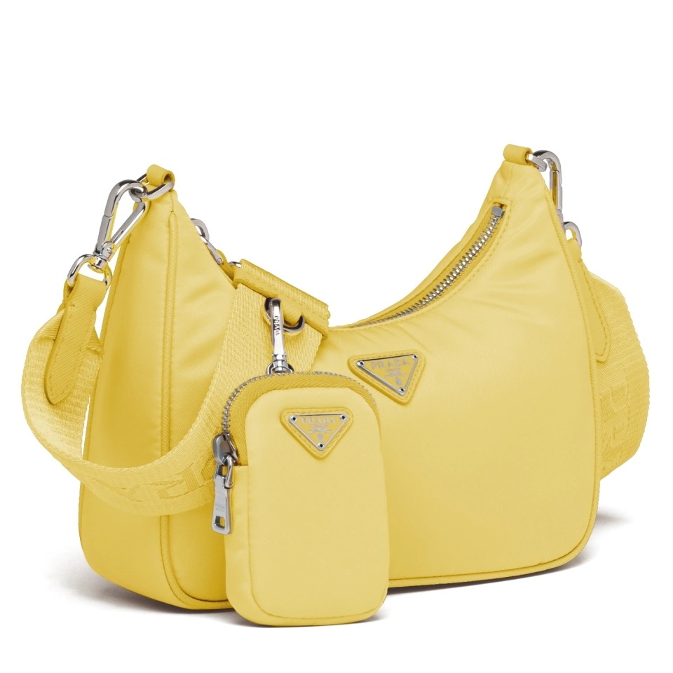 Pra*a pineapple yellow nylon re-edition 2005 shoulder bag