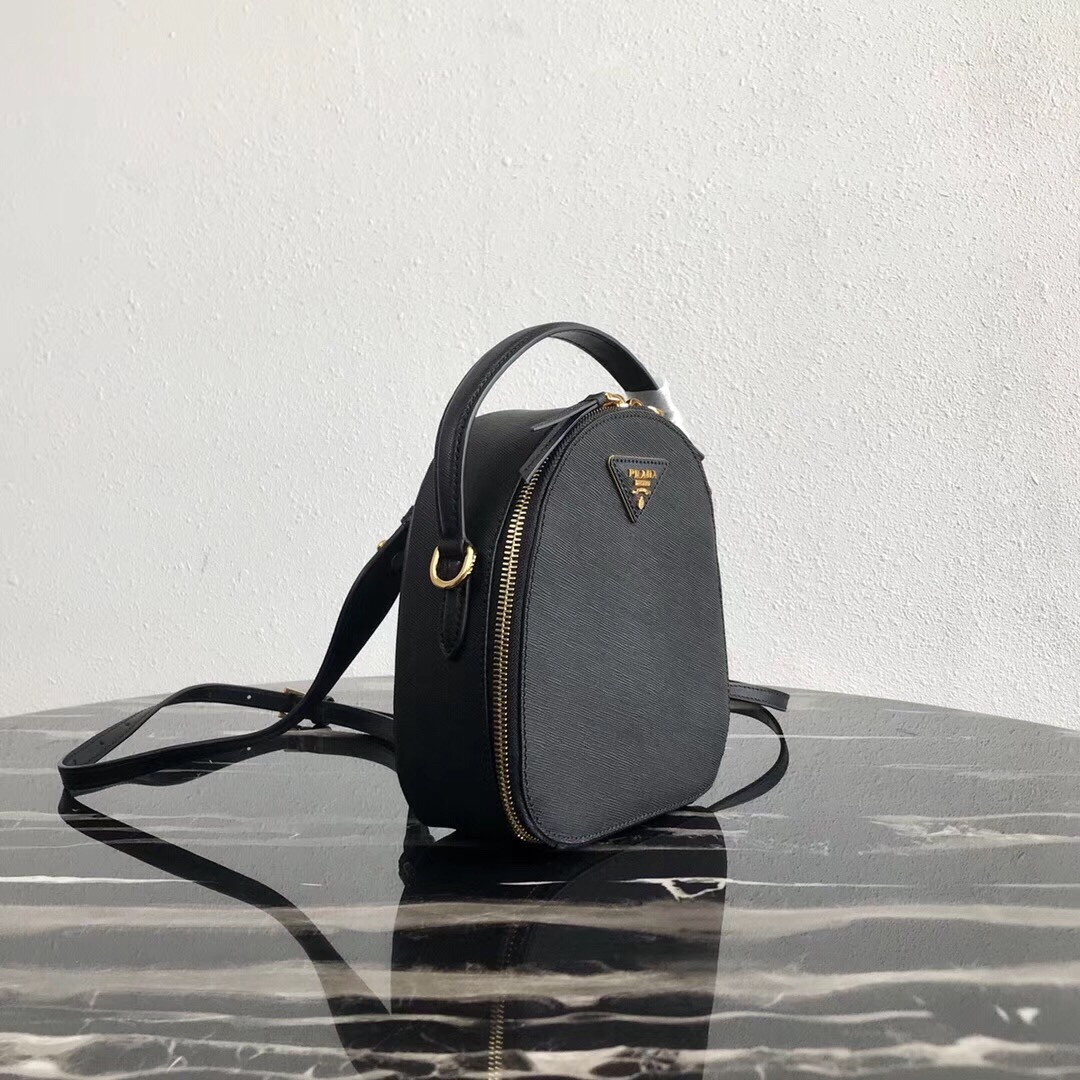 Pra*a odette backpack in black saffiano leather