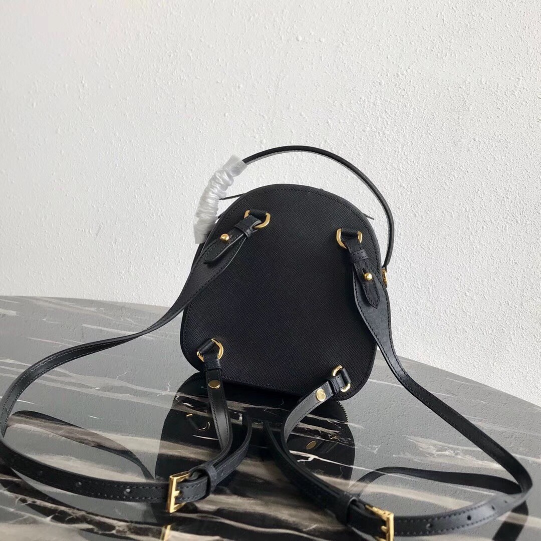 Pra*a odette backpack in black saffiano leather