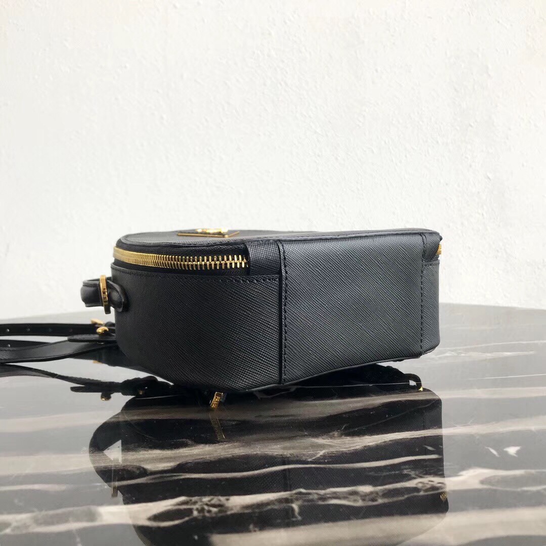 Pra*a odette backpack in black saffiano leather