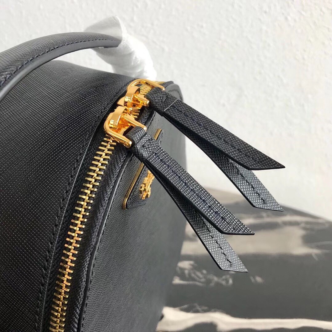 Pra*a odette backpack in black saffiano leather