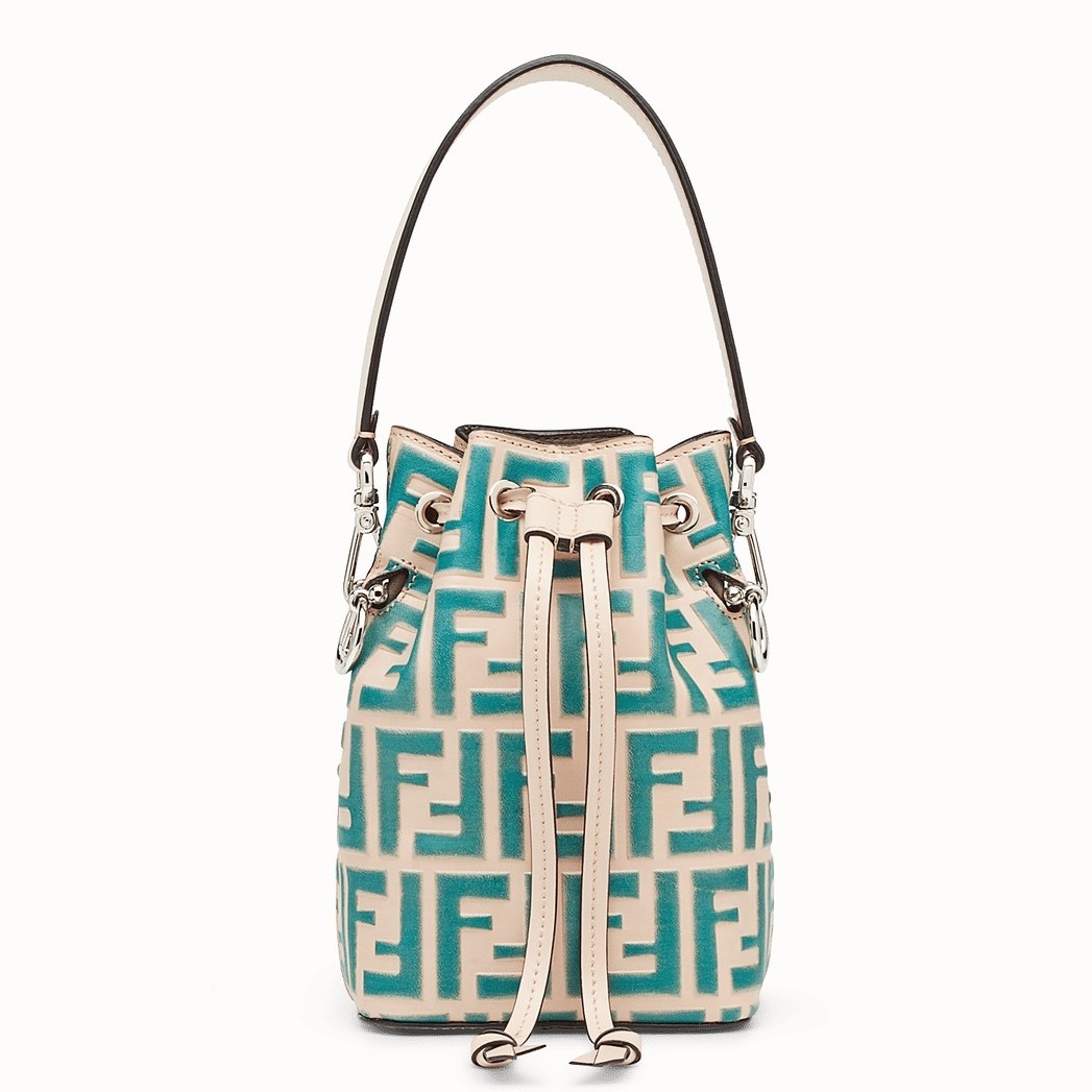 F**di ff mon tresor mini bucket bag in nude calfskin