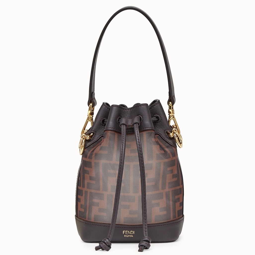 F**di mon tresor mini bucket bag in tech mesh