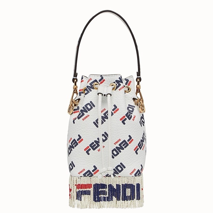 F**di logo-printed fringed mon tresor mini bucket bag