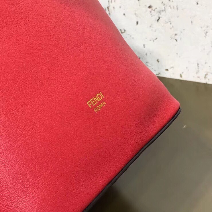 F**di small mon tresor bucket bag in red calfskin
