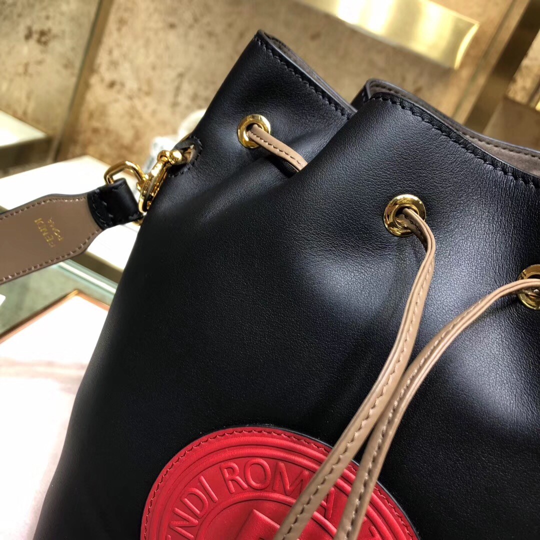 F**di small mon tresor red circle logo bag