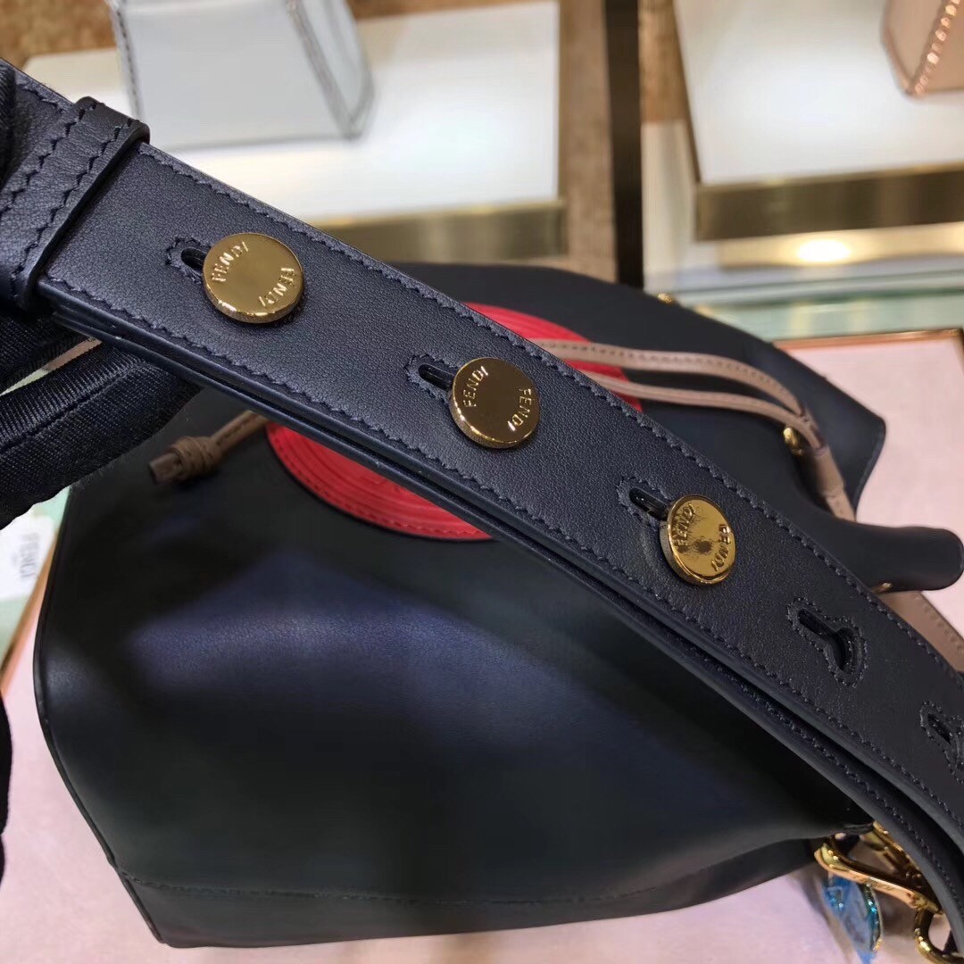 F**di small mon tresor red circle logo bag