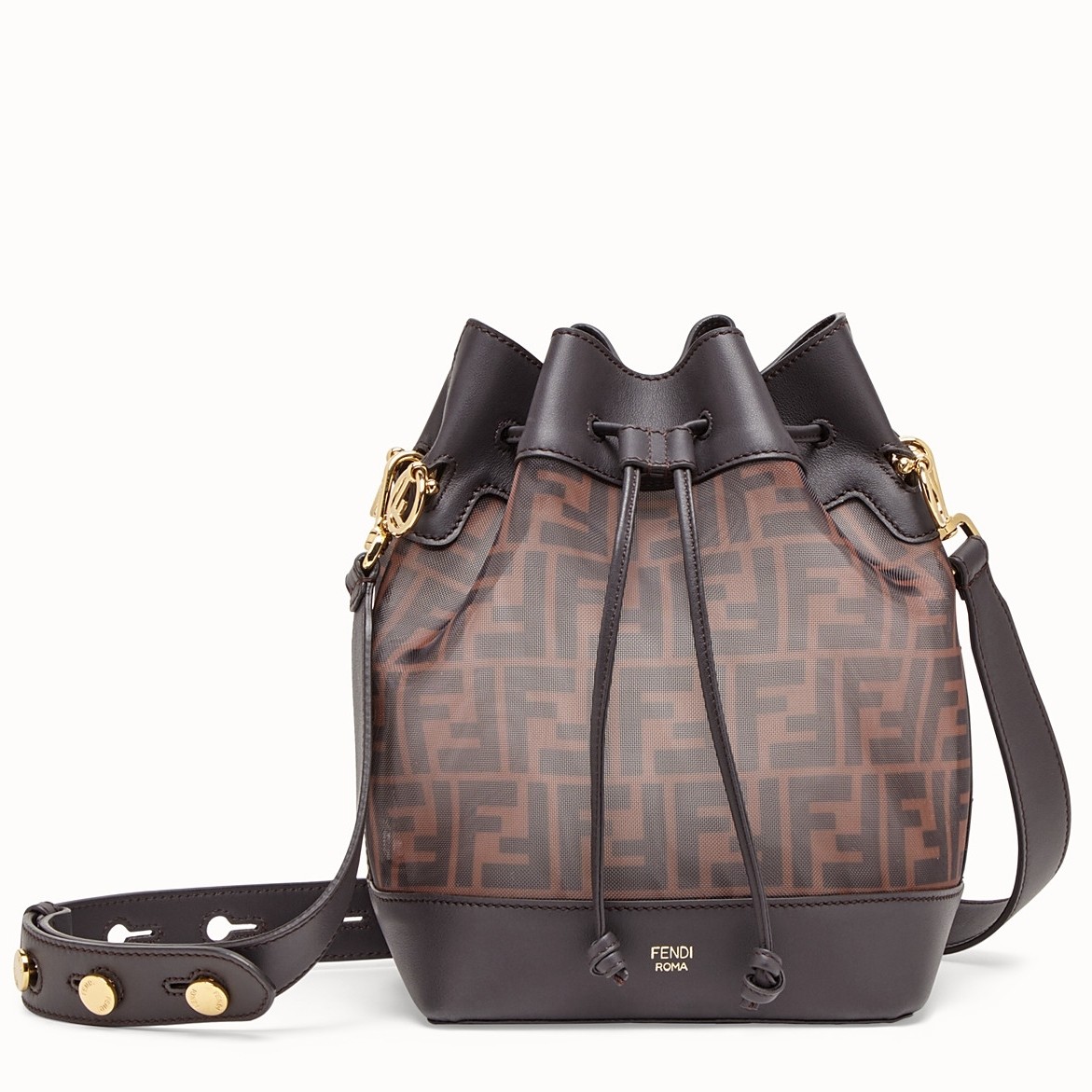 F**di mon tresor small bucket bag in tech mesh
