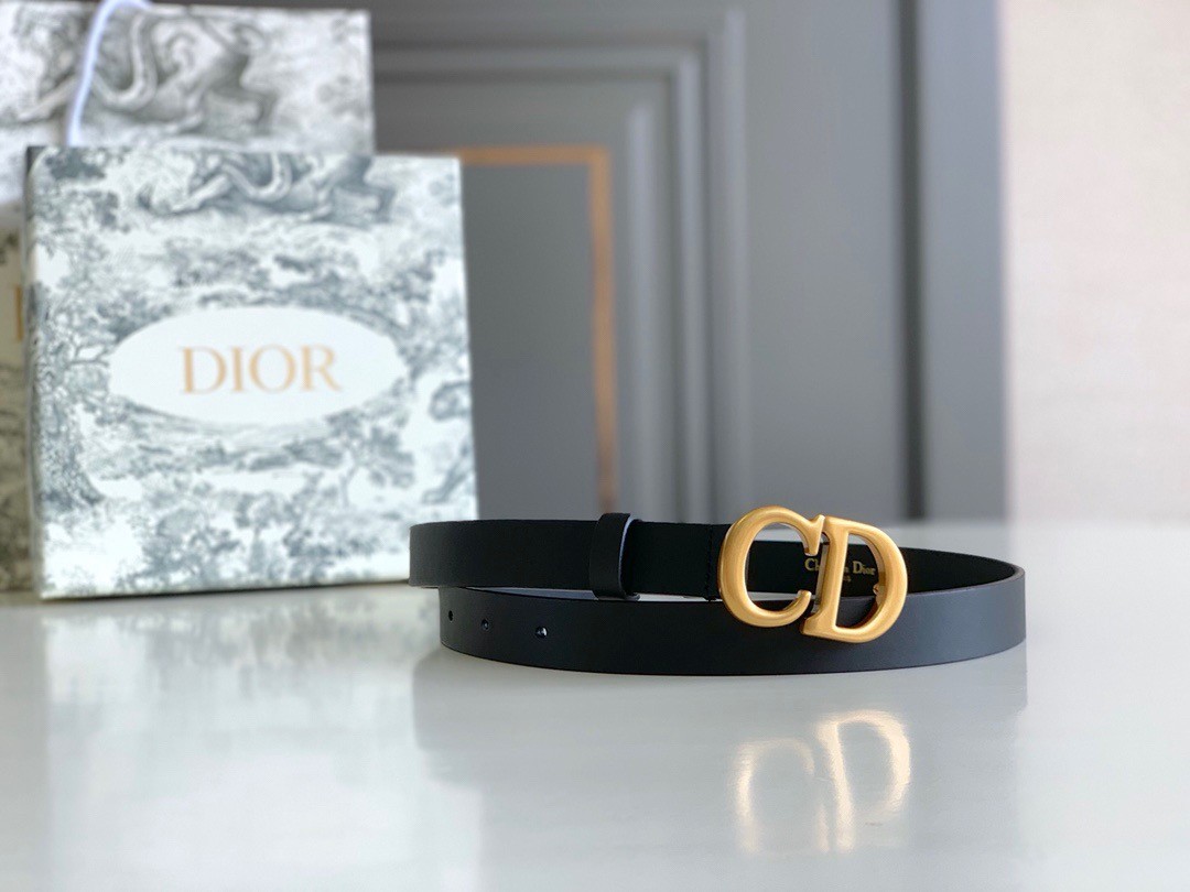 D*or saddle 20mm belt in black calfskin