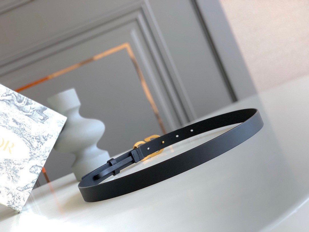 D*or saddle 20mm belt in black calfskin