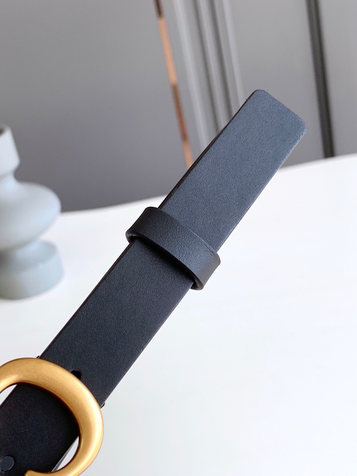 D*or saddle 20mm belt in black calfskin