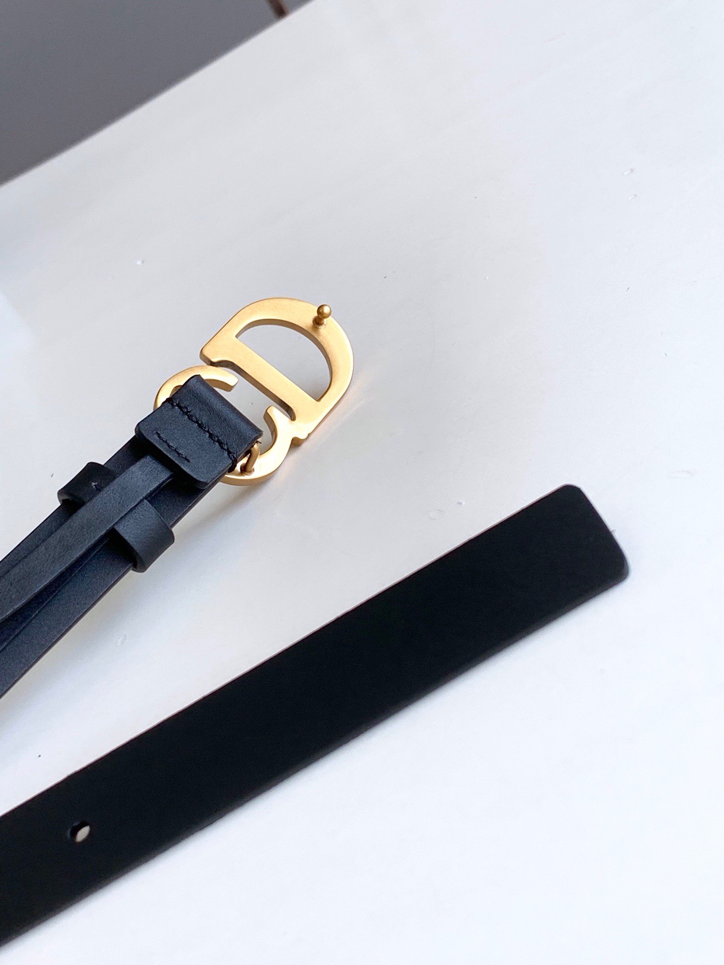 D*or saddle 20mm belt in black calfskin