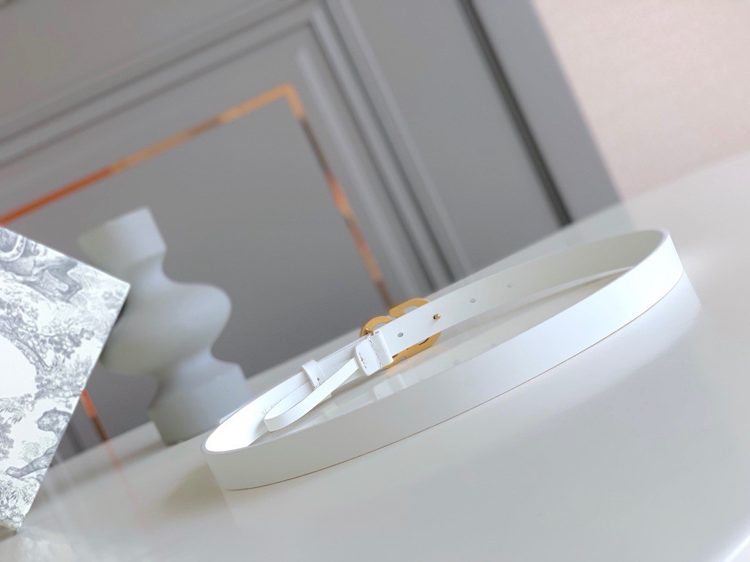 D*or saddle 20mm belt in white calfskin