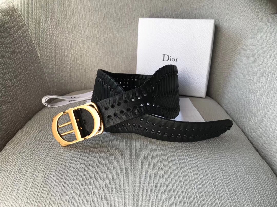 D*or 30 montaigne 40mm belt in black calfskin