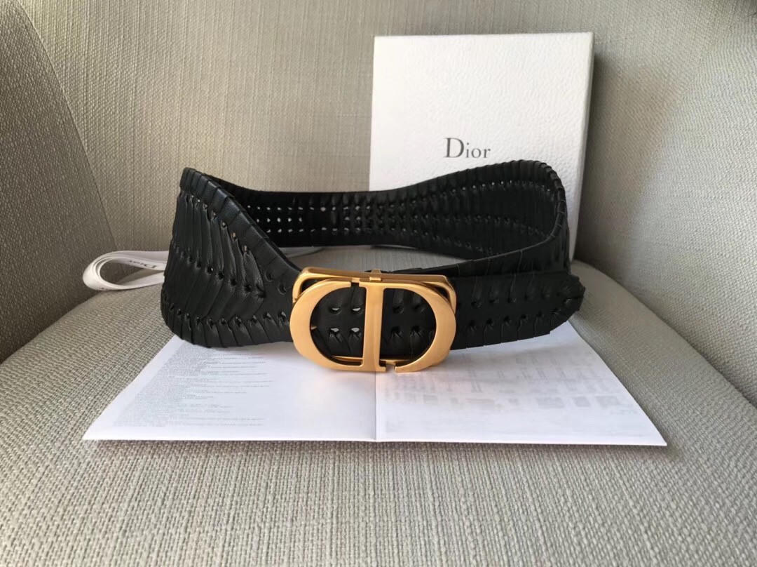 D*or 30 montaigne 40mm belt in black calfskin