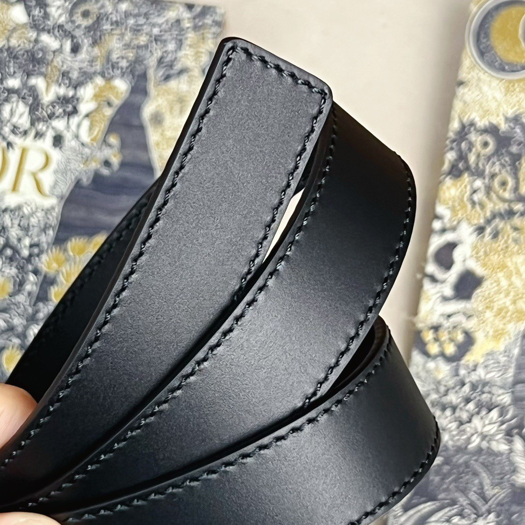 D*or d-fence 30mm belt in black calfskin