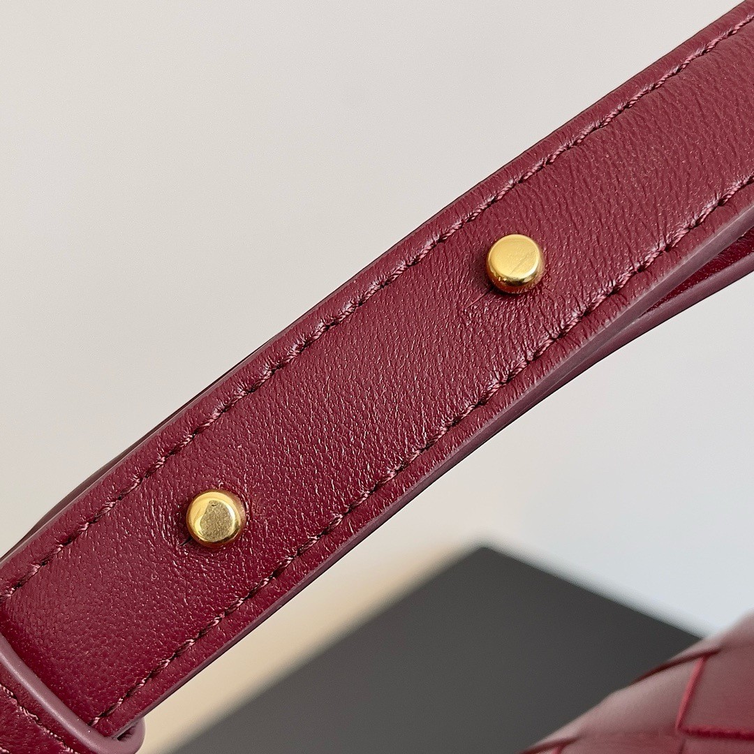 bo*te*ga Ve*ne*ta mini andiamo cross-body bag in barolo intrecciato lambskin