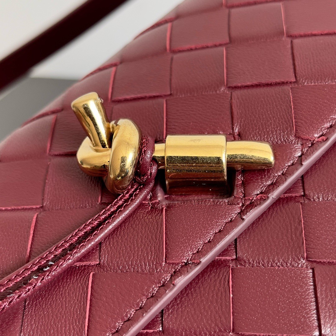 bo*te*ga Ve*ne*ta mini andiamo cross-body bag in barolo intrecciato lambskin