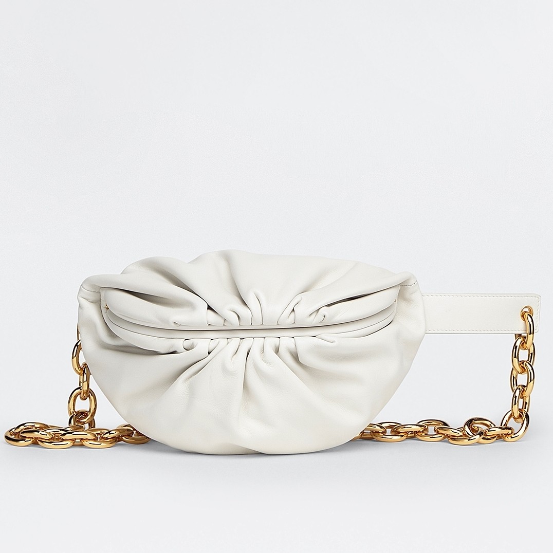 bo*te*ga Ve*ne*ta the belt chain pouch in white nappa leather