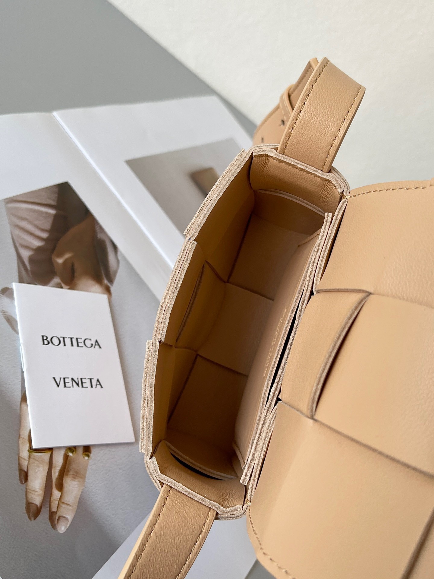 bo*te*ga Ve*ne*ta candy cassette bag in almond lambskin