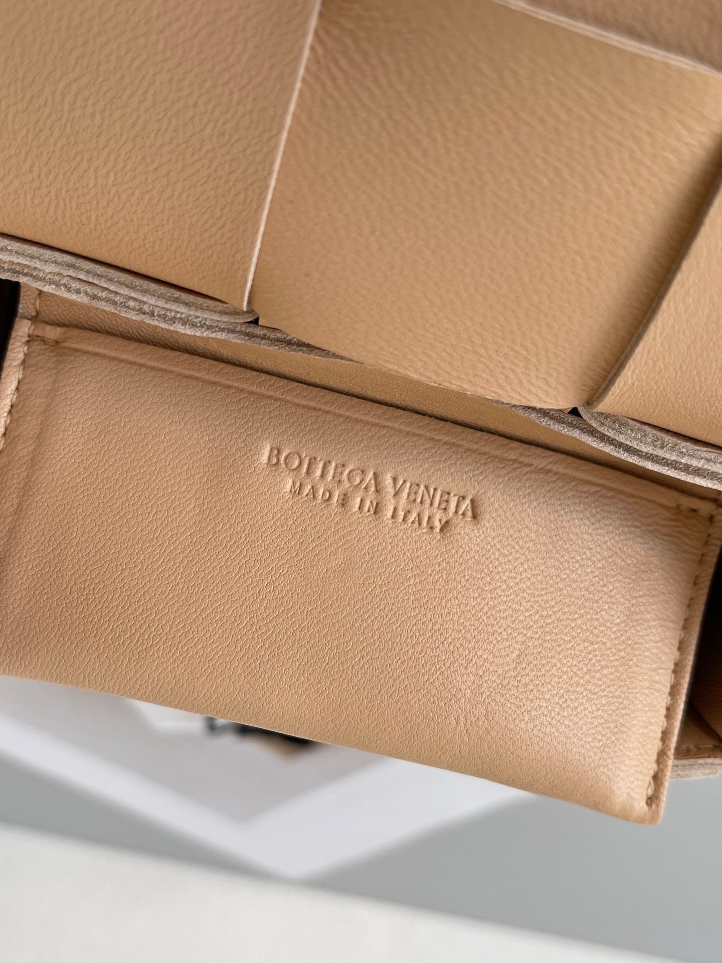 bo*te*ga Ve*ne*ta candy cassette bag in almond lambskin