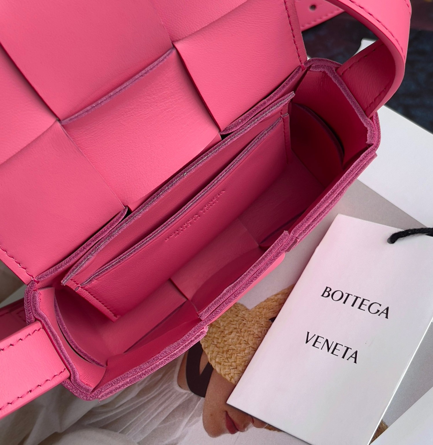 bo*te*ga Ve*ne*ta candy cassette bag in cranberry lambskin