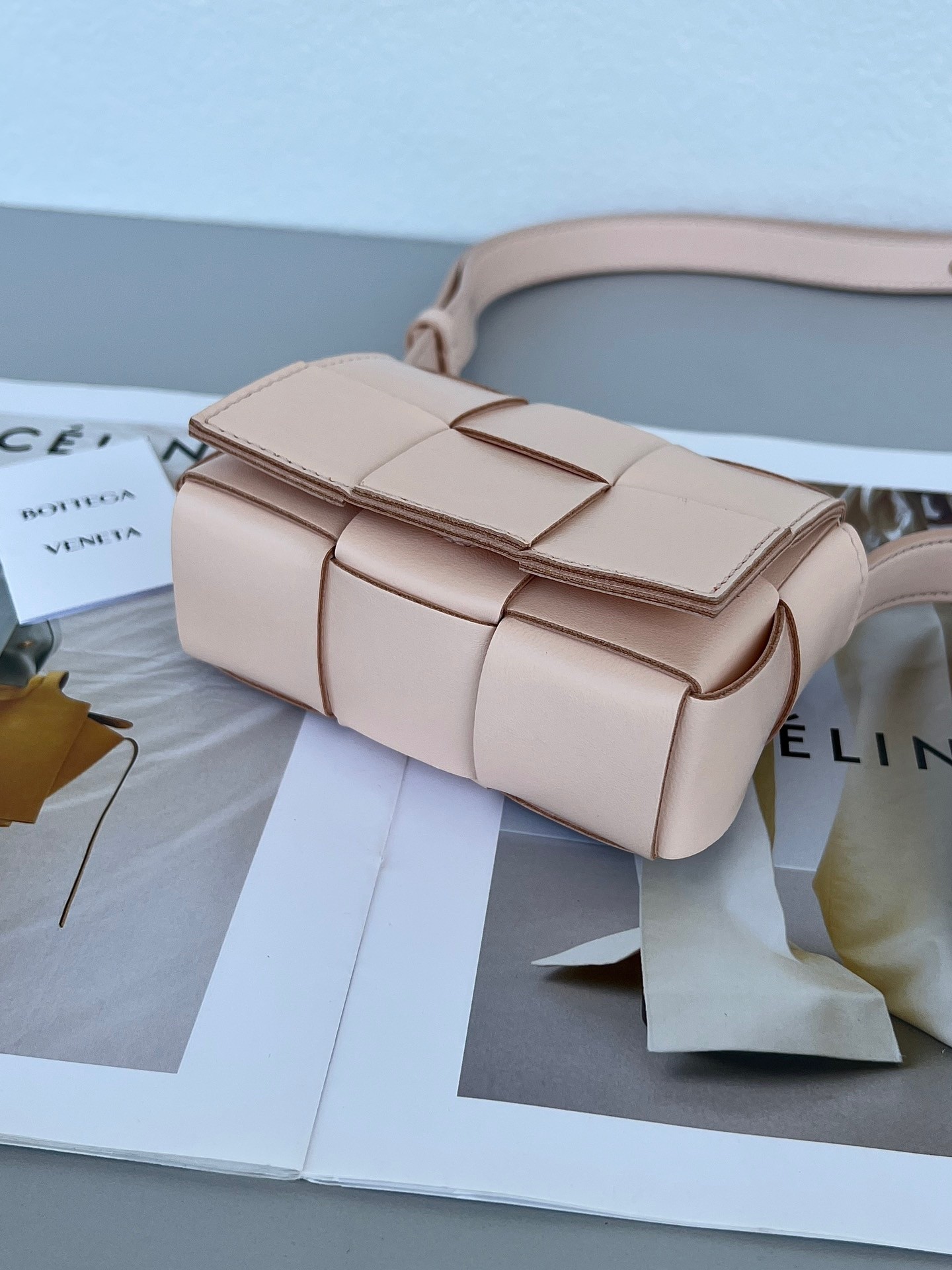 bo*te*ga Ve*ne*ta candy cassette bag in melon washed lambskin