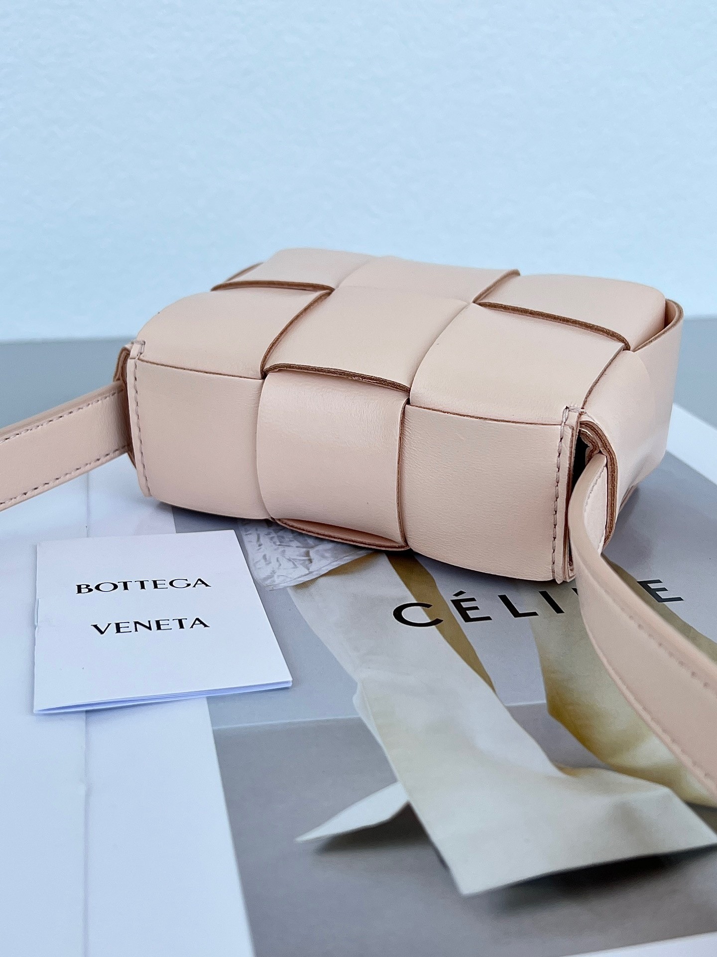 bo*te*ga Ve*ne*ta candy cassette bag in melon washed lambskin