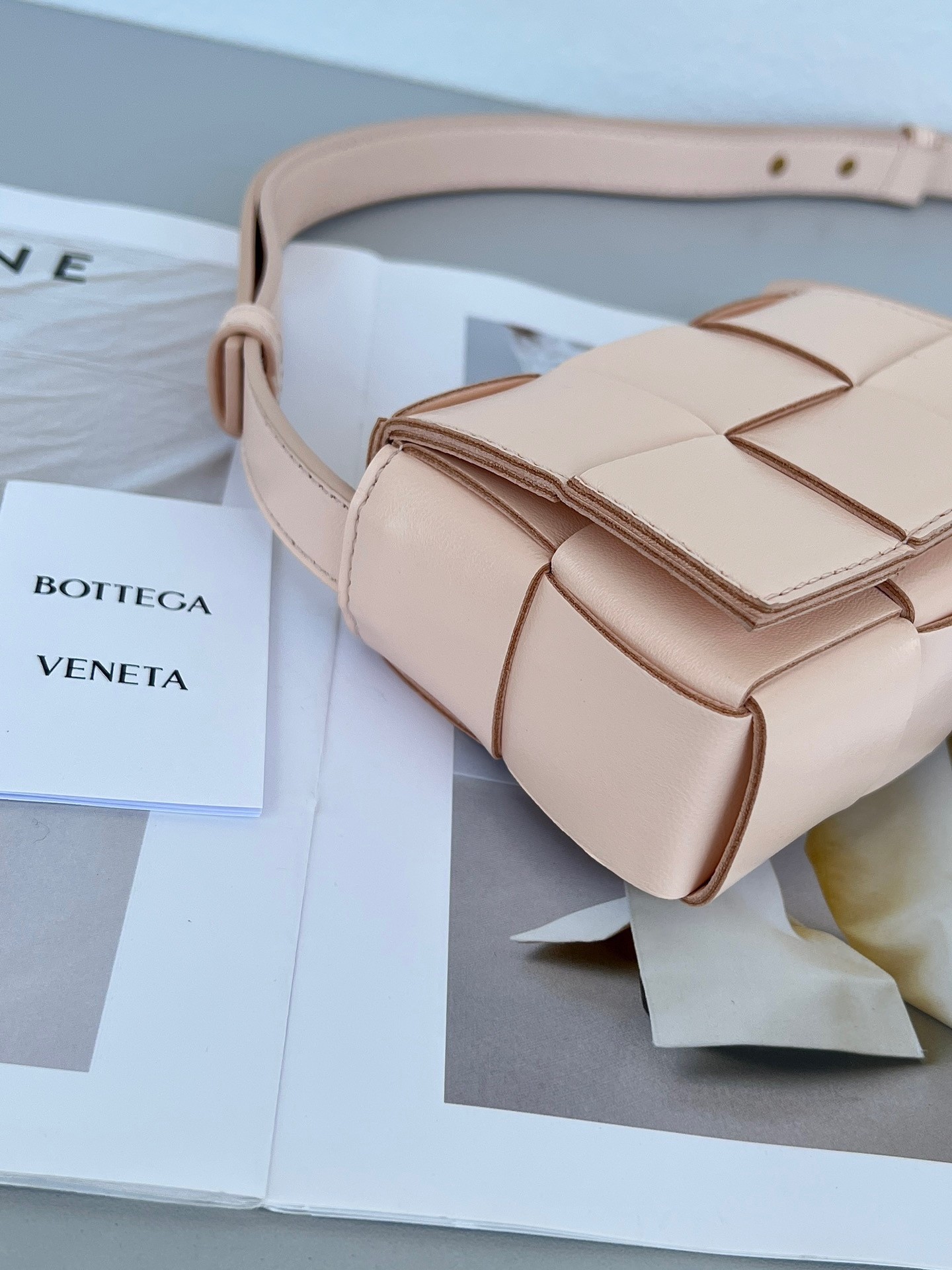 bo*te*ga Ve*ne*ta candy cassette bag in melon washed lambskin
