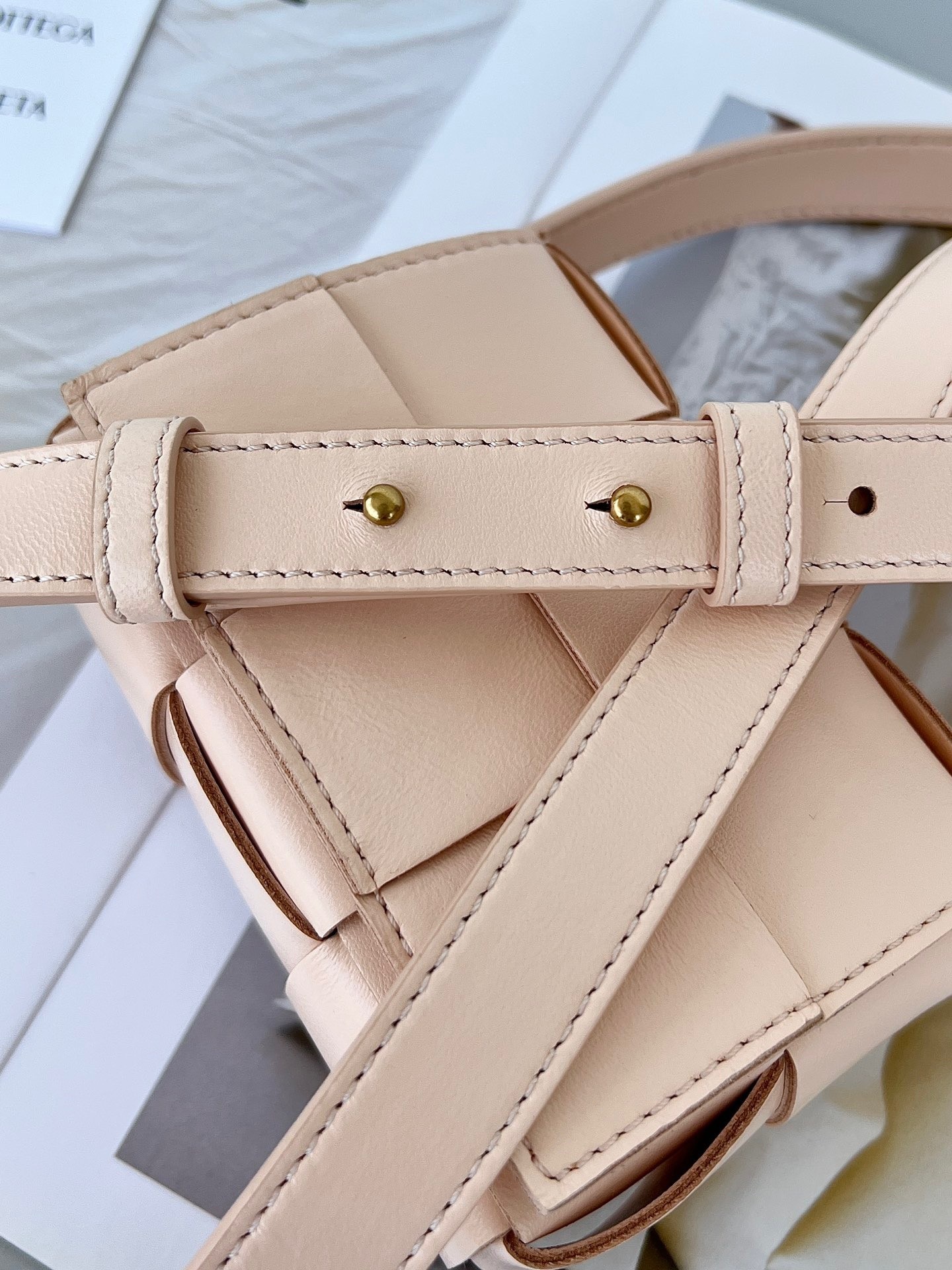 bo*te*ga Ve*ne*ta candy cassette bag in melon washed lambskin