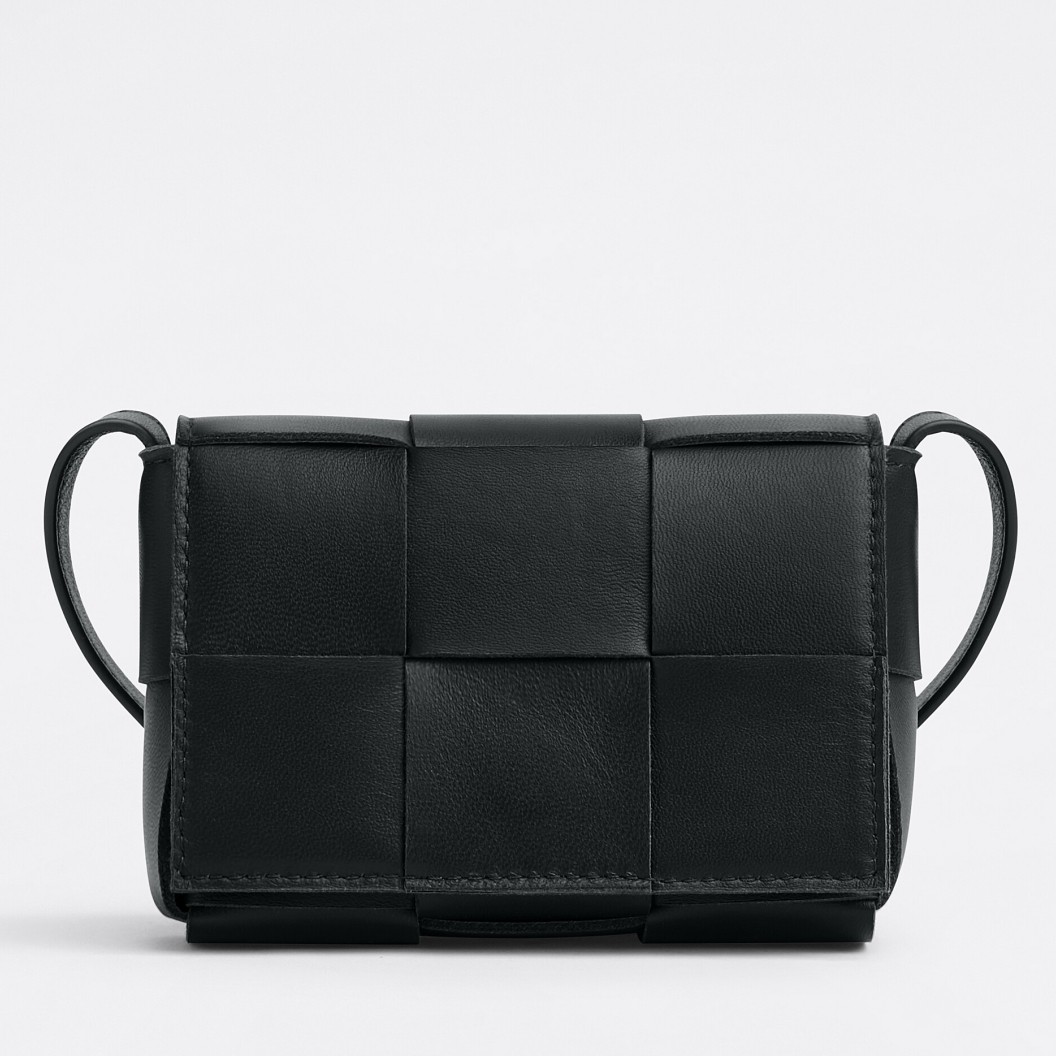 bo*te*ga Ve*ne*ta candy cassette bag in black lambskin