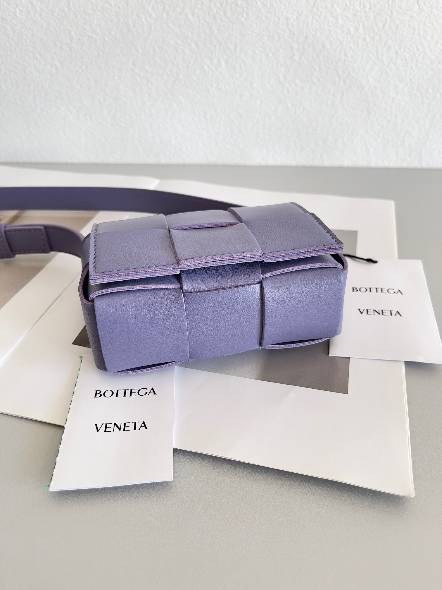 bo*te*ga Ve*ne*ta candy cassette bag in wisteria lambskin