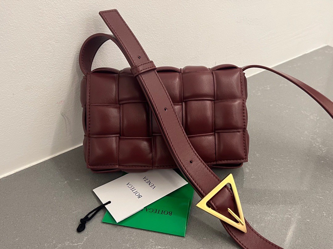 bo*te*ga Ve*ne*ta small padded cassette bag in barolo lambskin