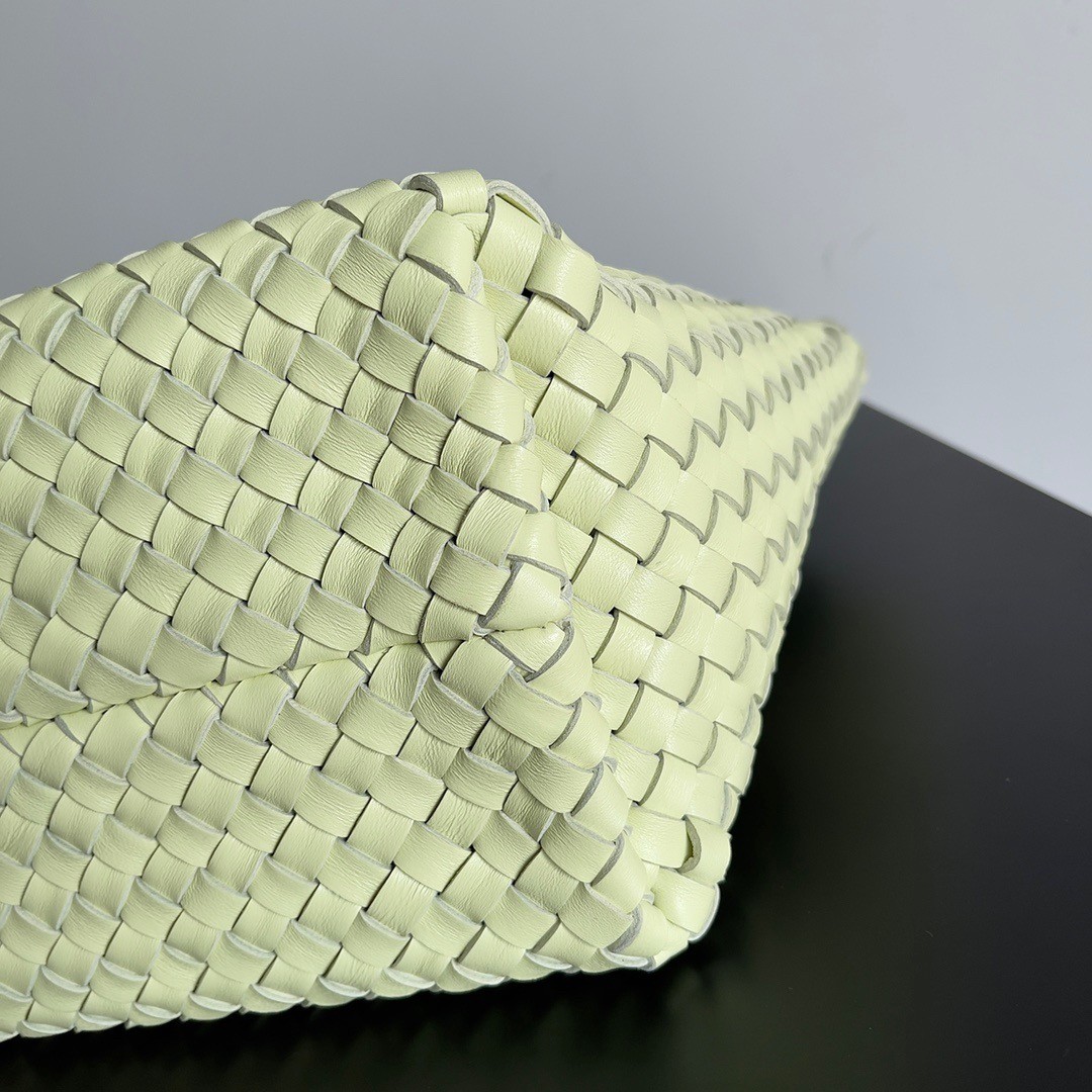 bo*te*ga Ve*ne*ta cabat medium bag in lemon intrecciato lambskin