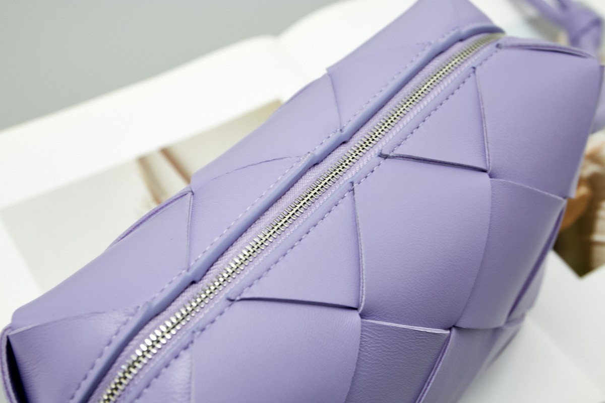 bo*te*ga Ve*ne*ta small cassette camera bag in wisteria lambskin