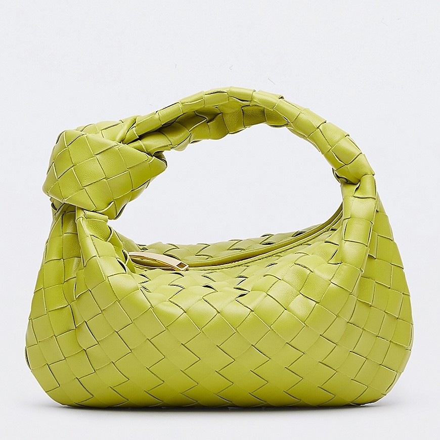 bo*te*ga Ve*ne*ta mini bv jodie bag in kiwi woven leather