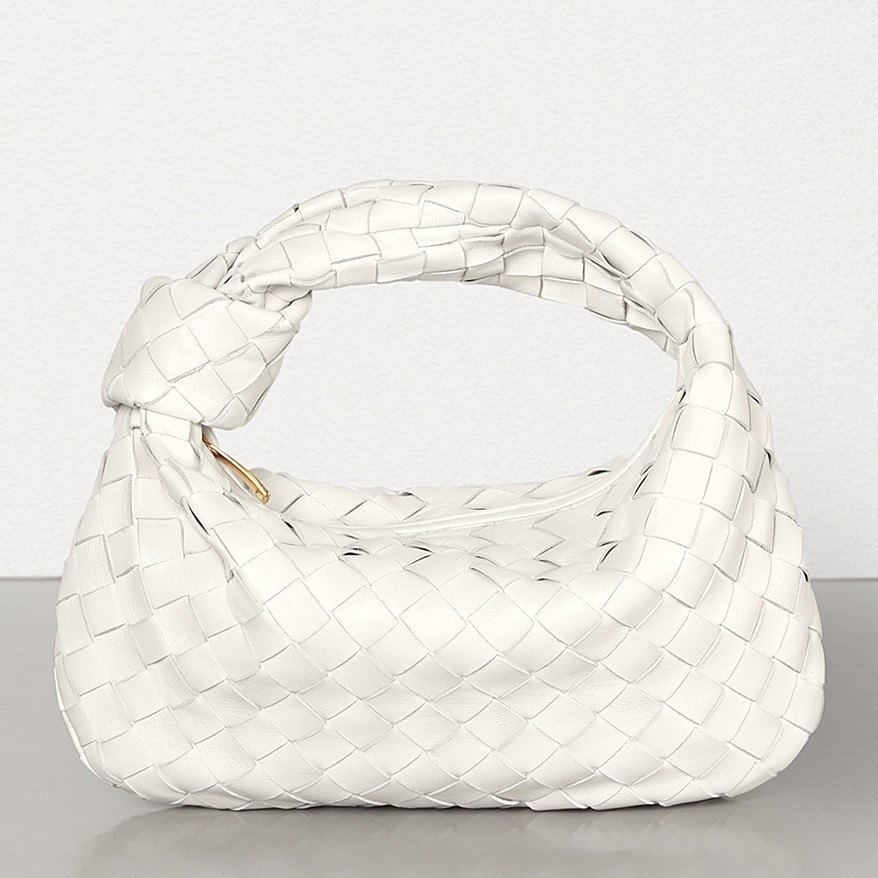 bo*te*ga Ve*ne*ta mini bv jodie bag in white woven leather