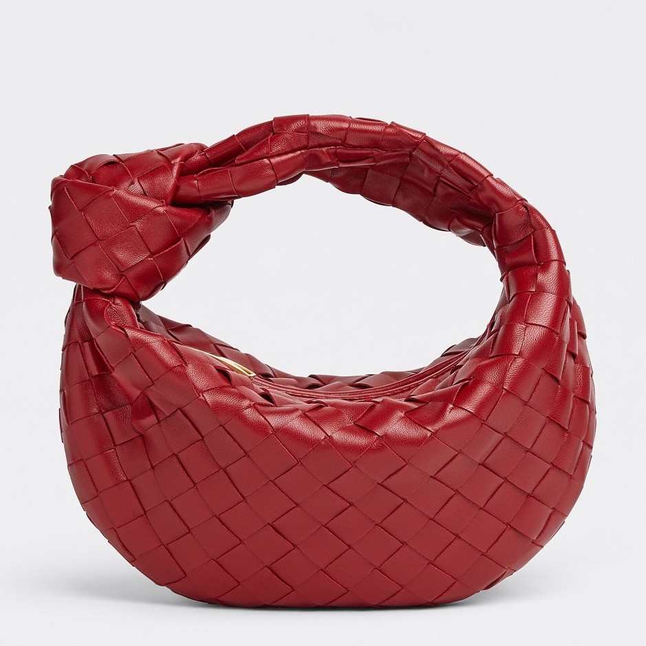 bo*te*ga Ve*ne*ta bv jodie mini bag in dark red intrecciato lambskin