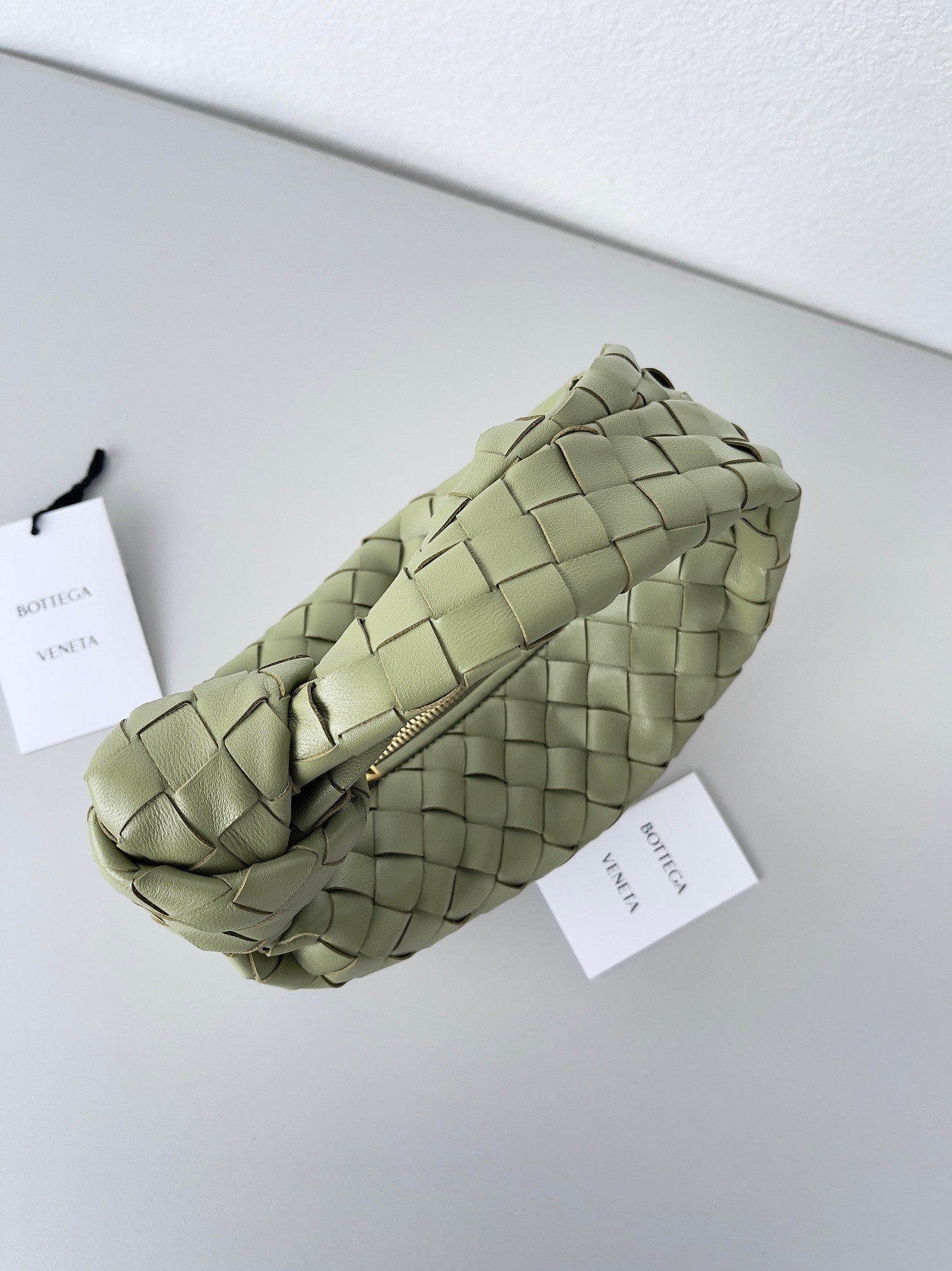 bo*te*ga Ve*ne*ta bv jodie mini bag in travertine intrecciato lambskin