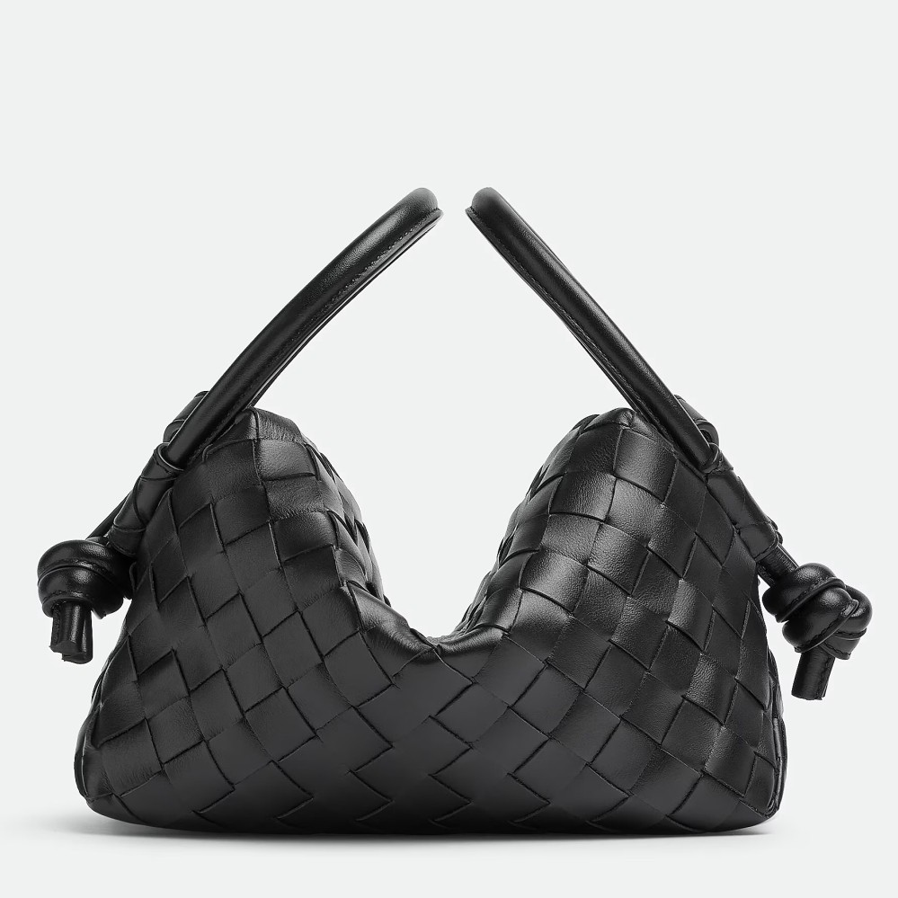 bo*te*ga Ve*ne*ta small loop crossbody bag in black intrecciato lambskin