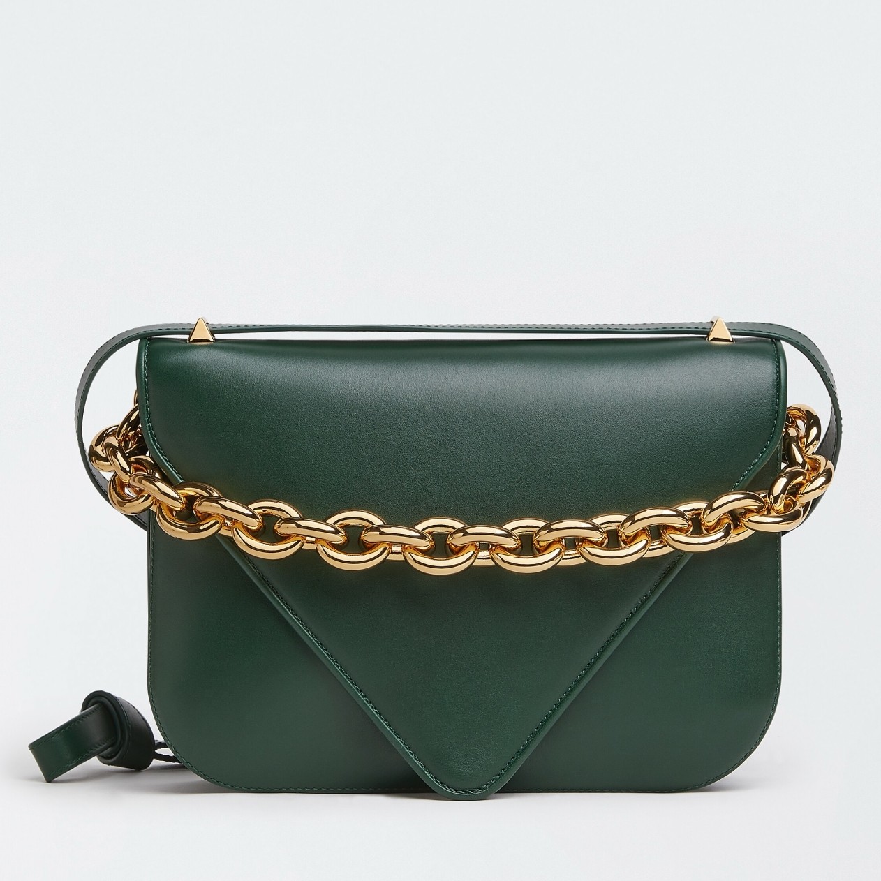 bo*te*ga Ve*ne*ta mount medium envelope bag in green calfskin