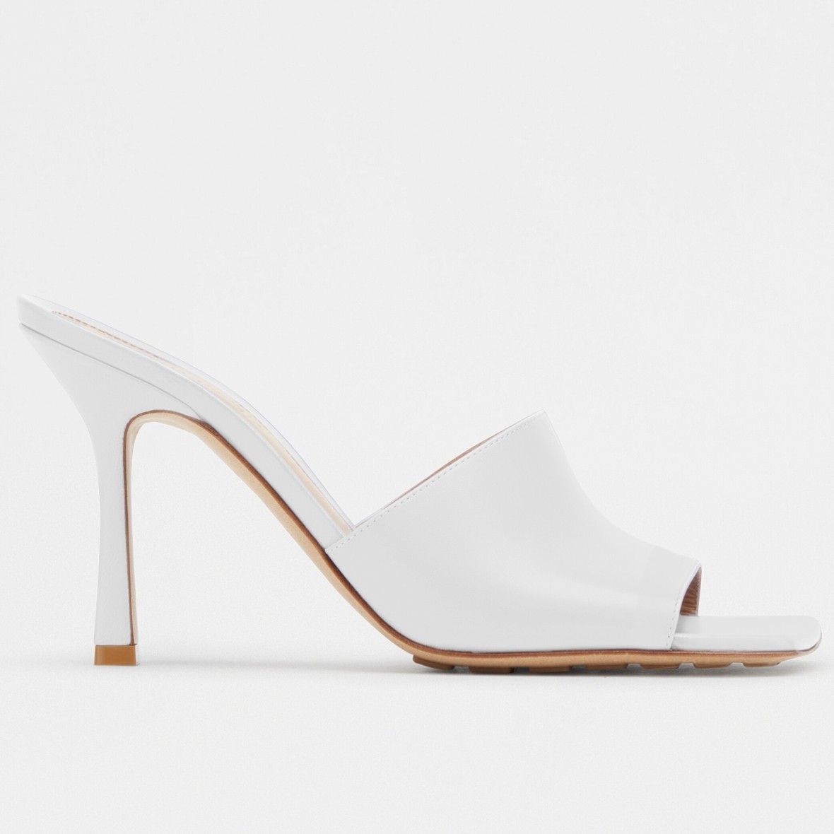 bo*te*ga Ve*ne*ta stretch mules 90mm in white lambskin