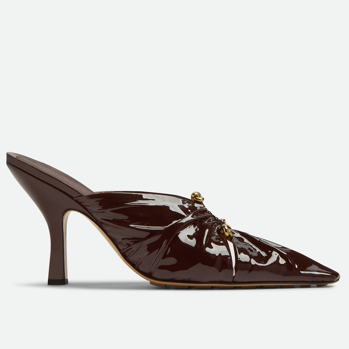 bo*te*ga Ve*ne*ta bunnie mules 90mm in fondant patent leather